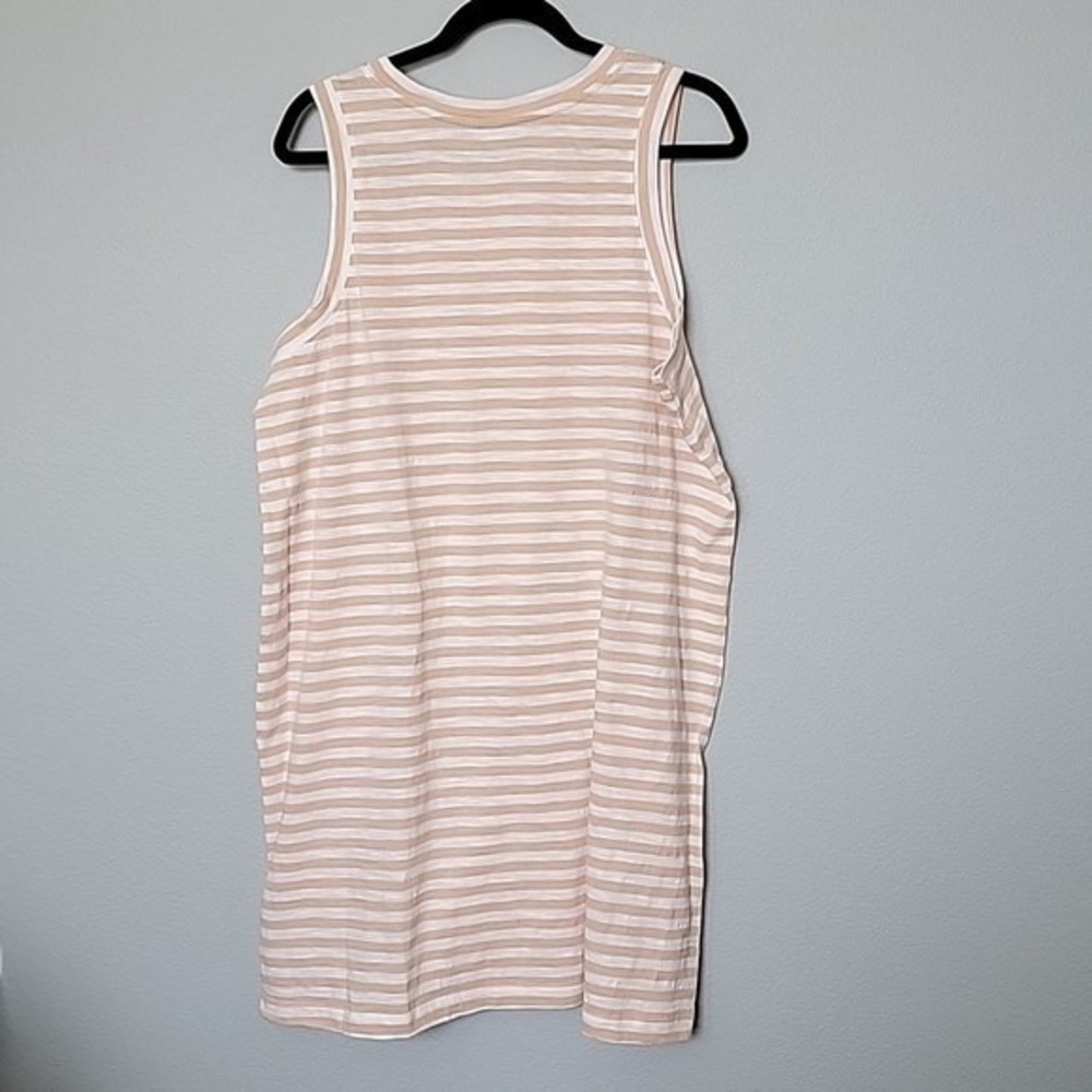 Old Navy XL Sleeveless Aura Tan and White Stripe Cotton Shift dress NWT - Picture 7 of 7